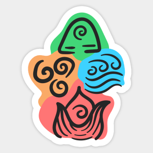 Four elements of avatar Sticker